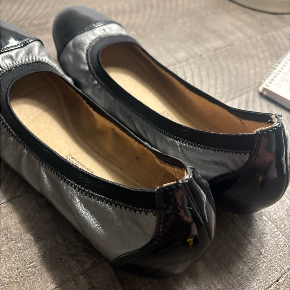 Silver and Black Girly Bohemian Business Ballet Flats Women’s Size 7 - Picture 2 of 4